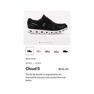 On Cloud 5 Black and White Sneakers